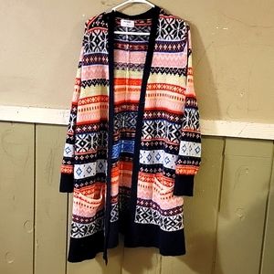 Old Navy Fair Isle Long Cardigan